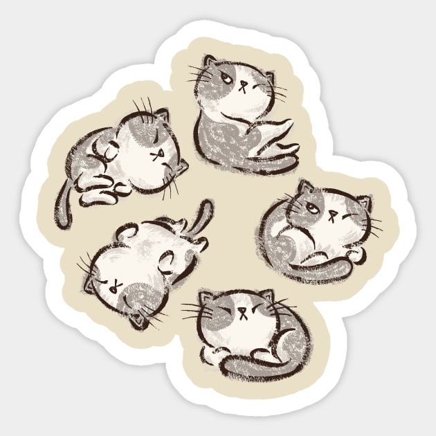Kitten cat relax Sticker by sanogawa